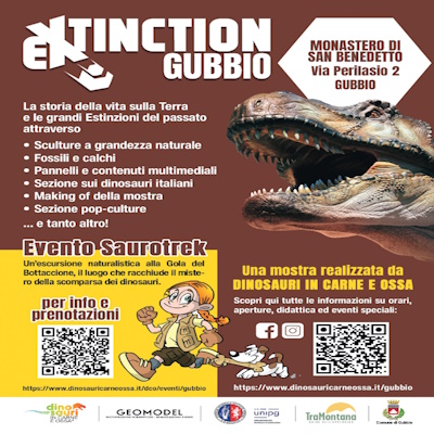 Extinction – Before and after the disappearance of Dinosaurs playbill - Gubbio